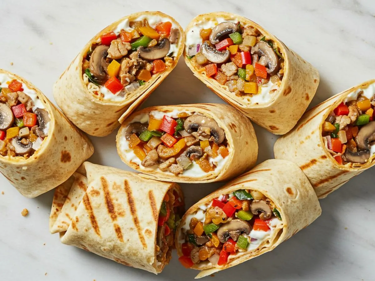 Mushroom shawarma wrap