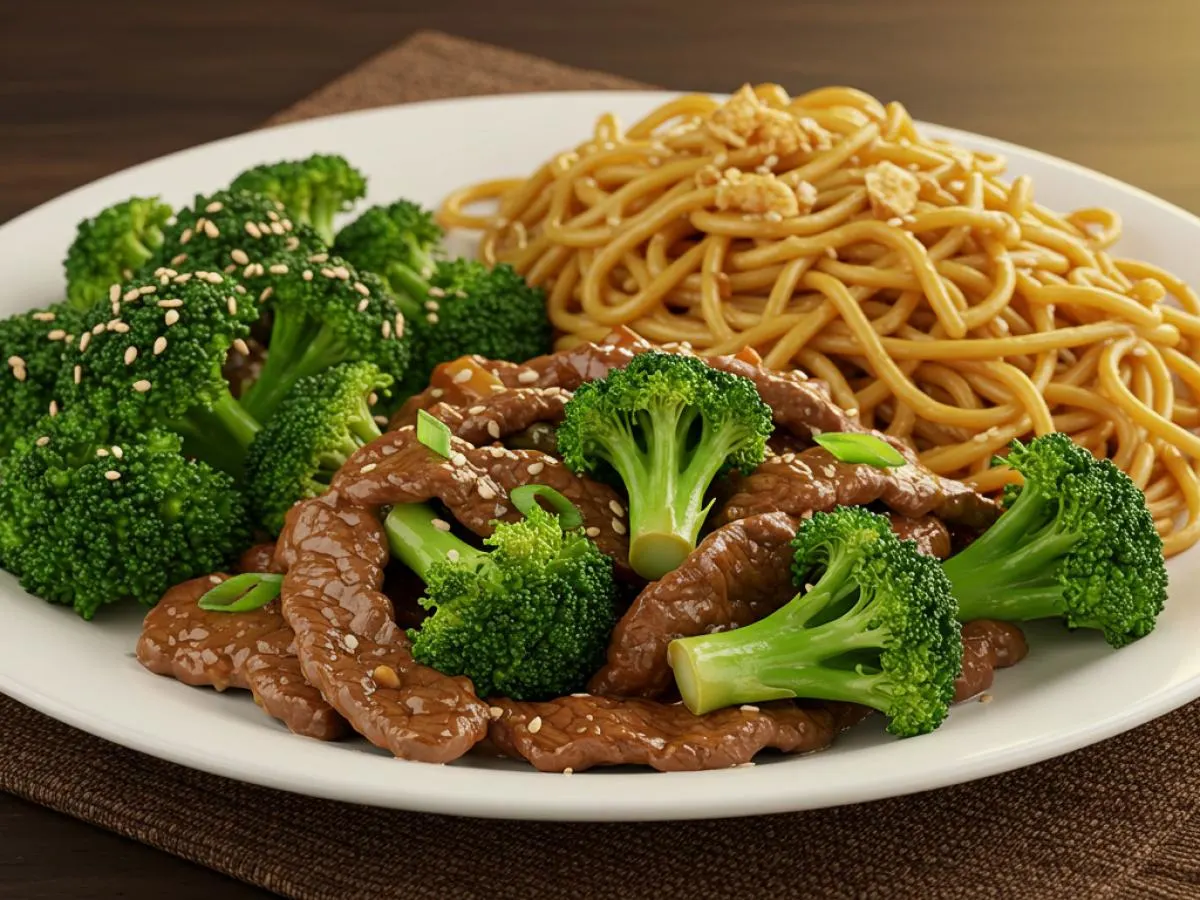 Beef and Broccoli with Garlic Noodles and Sesame Broccoli Beef and Broccoli with Garlic Noodles and Sesame Broccoli
