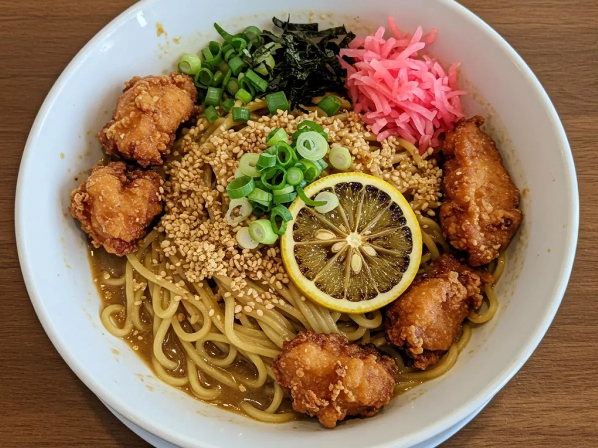 Japanese Fried Karaage Chicken Sesame Noodles (DF)