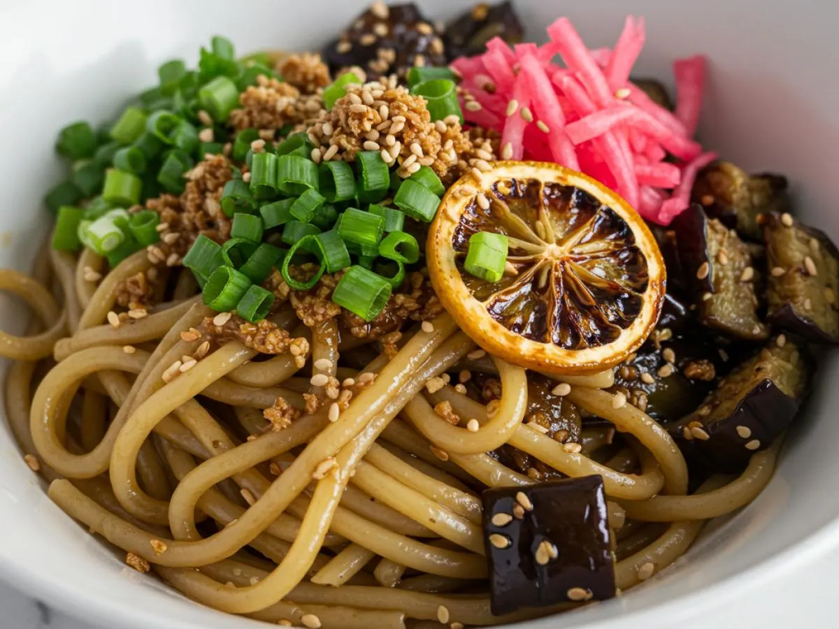 Roasted Eggplant Sesame Noodles (V, DF)