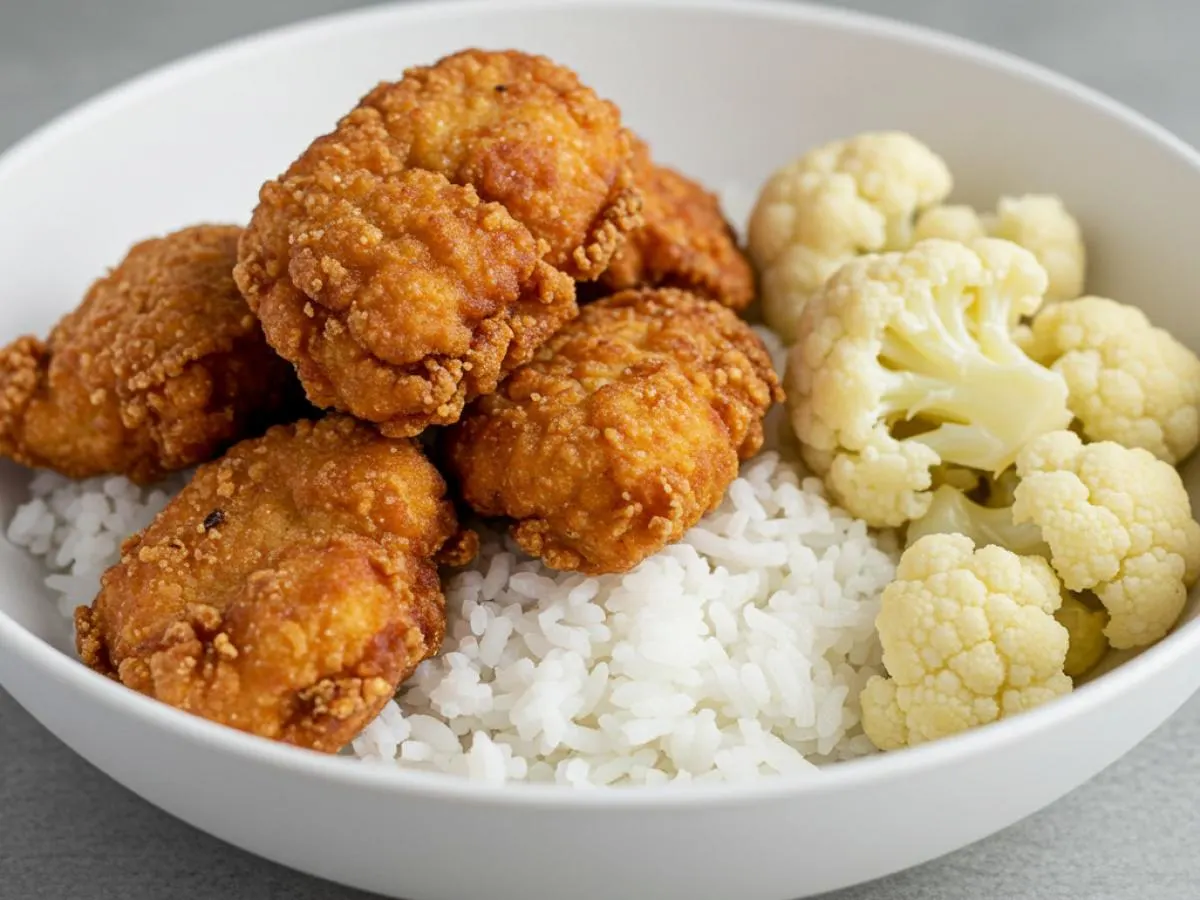 Crispy Japanese Karaage Fried Chicken Rice Bowl
