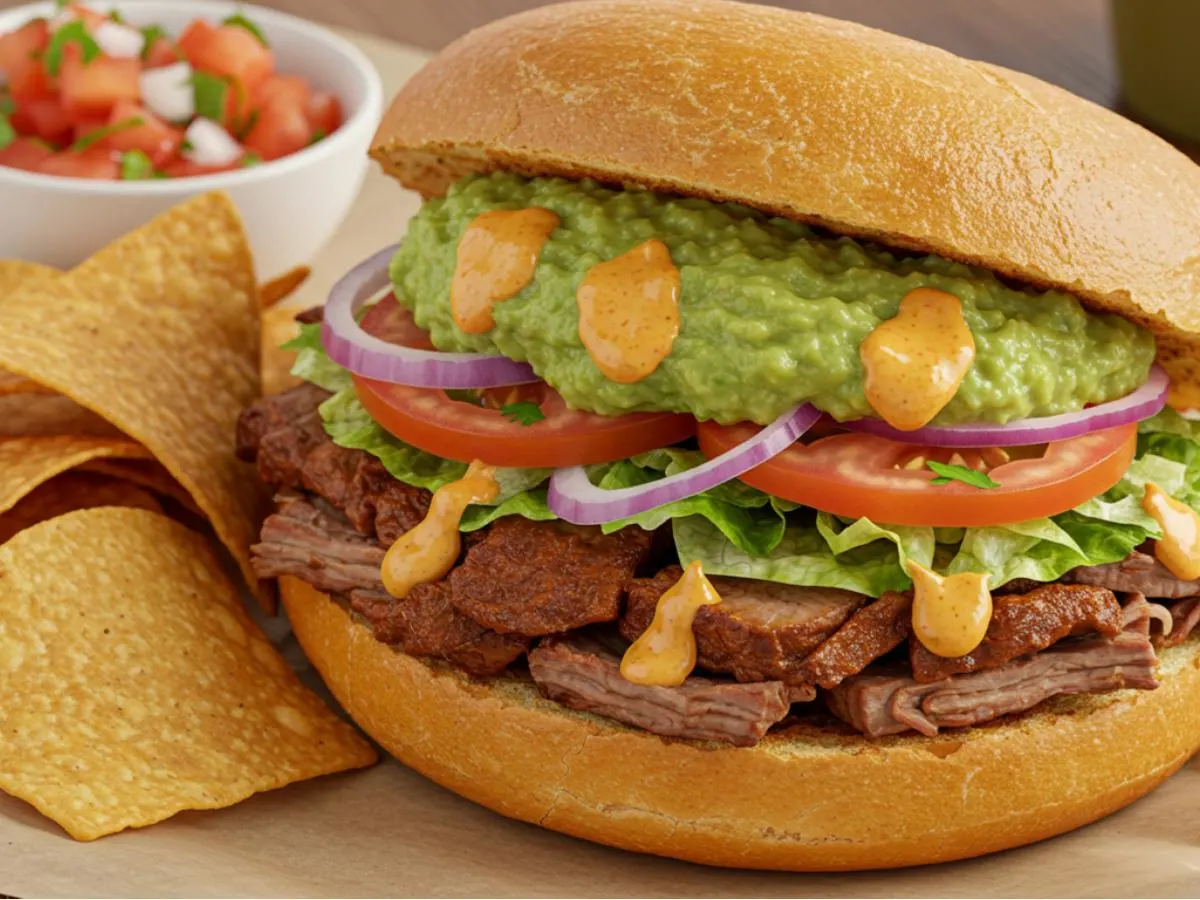 Al Pastor Torta with Guacamole Al Pastor Torta with Guacamole