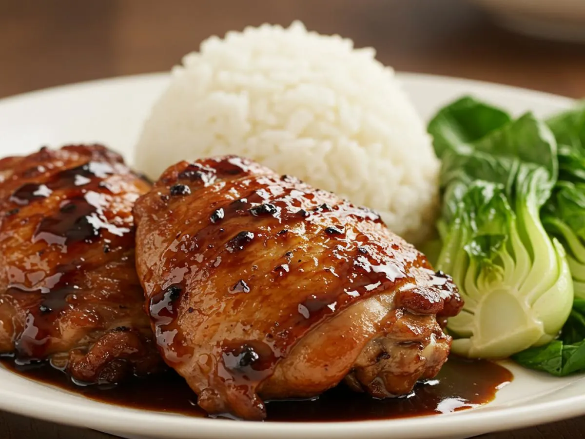 Balsamic Glazed Chicken with Jasmine Rice and Baby Bok Choy Balsamic Glazed Chicken with Jasmine Rice and Baby Bok Choy