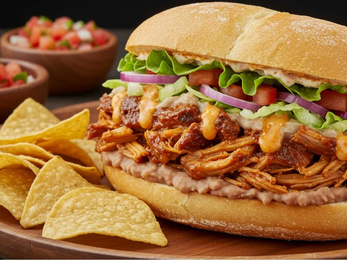Don Chuy Torta with Refried Beans Don Chuy Torta with Refried Beans
