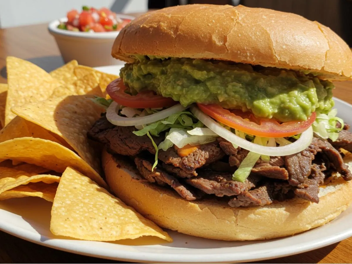 Carne Asada Torta with Guacamole Carne Asada Torta with Guacamole