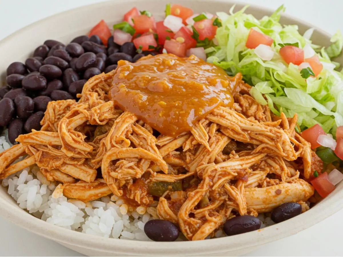 Chicken Tinga Torta Bowl with Black Beans Chicken Tinga Torta Bowl with Black Beans