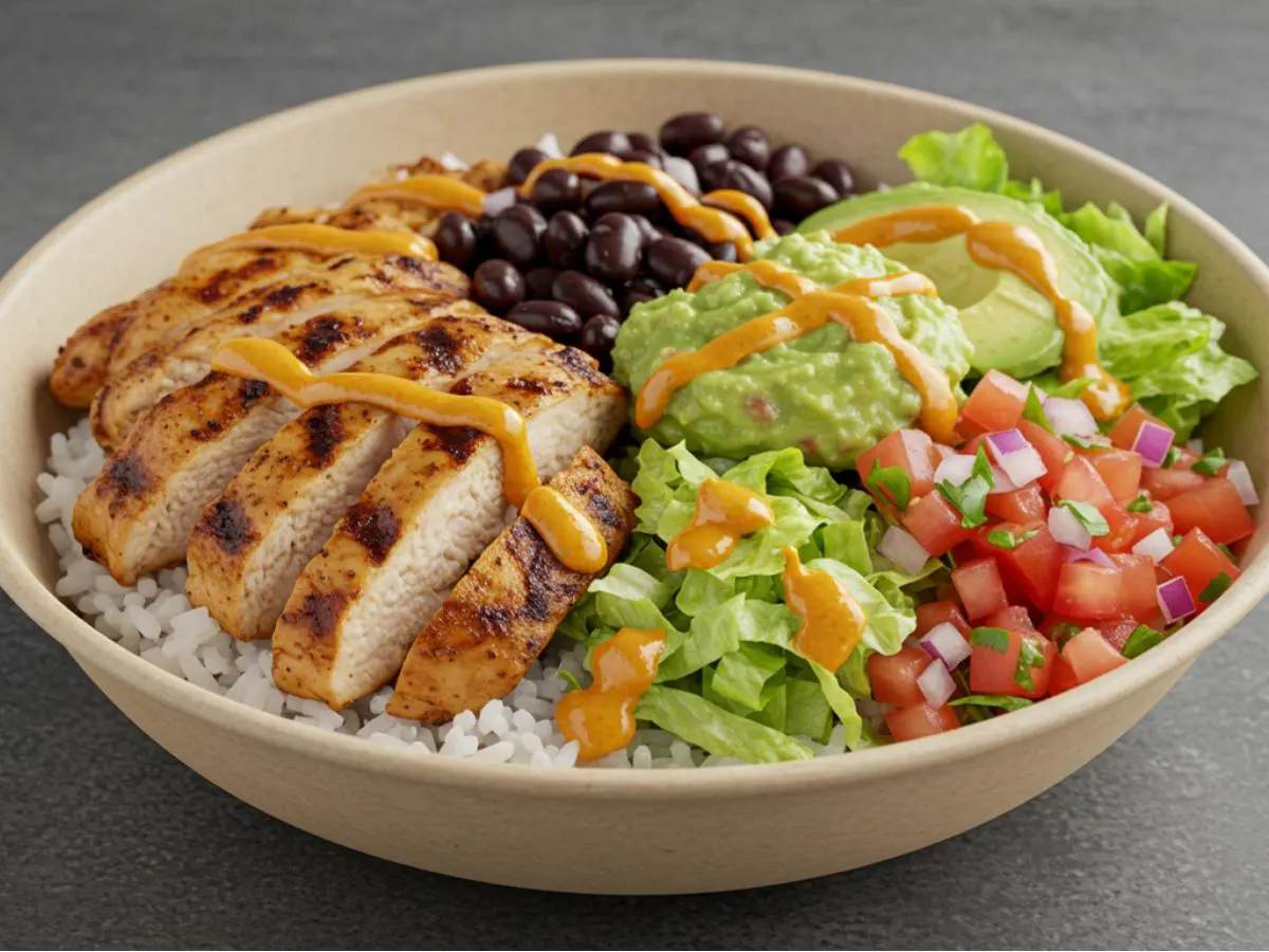 Chicken Torta Bowl with Black Beans with Guacamole Chicken Torta Bowl with Black Beans with Guacamole