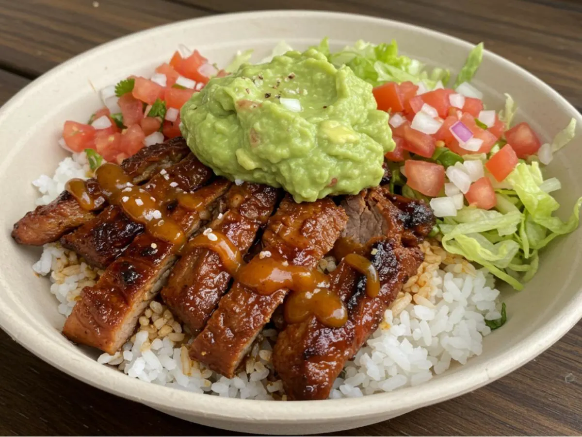 Al Pastor Bowl with Guacamole Al Pastor Bowl with Guacamole