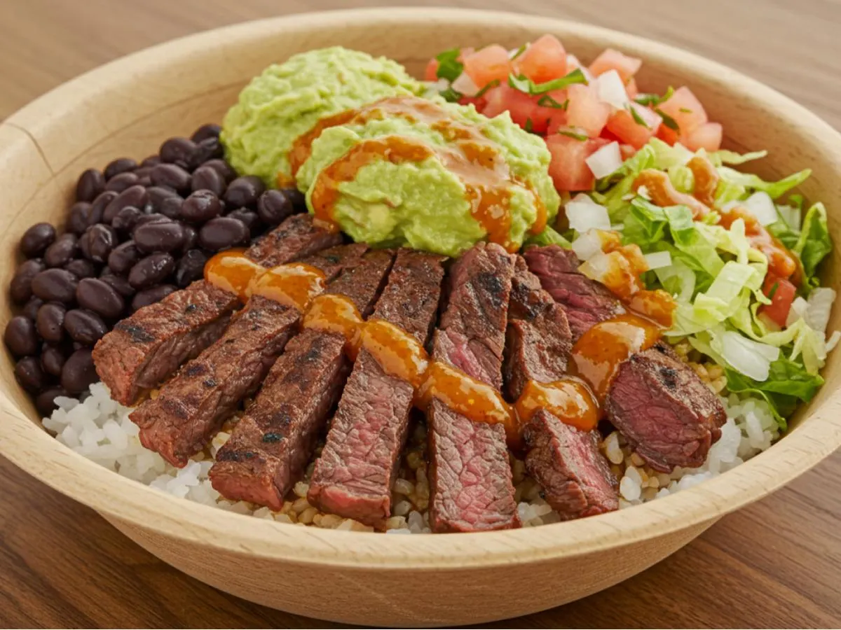 Carne Asada Bowl with Black Beans and Guacamole Carne Asada Bowl with Black Beans and Guacamole