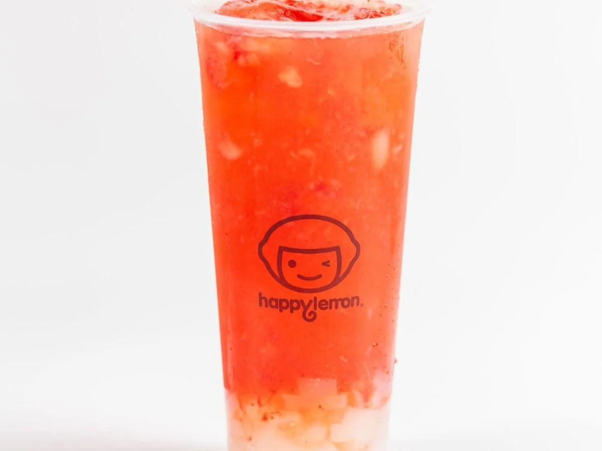 Strawberry Black Tea with Lychee Jelly [24 oz full sweet]
