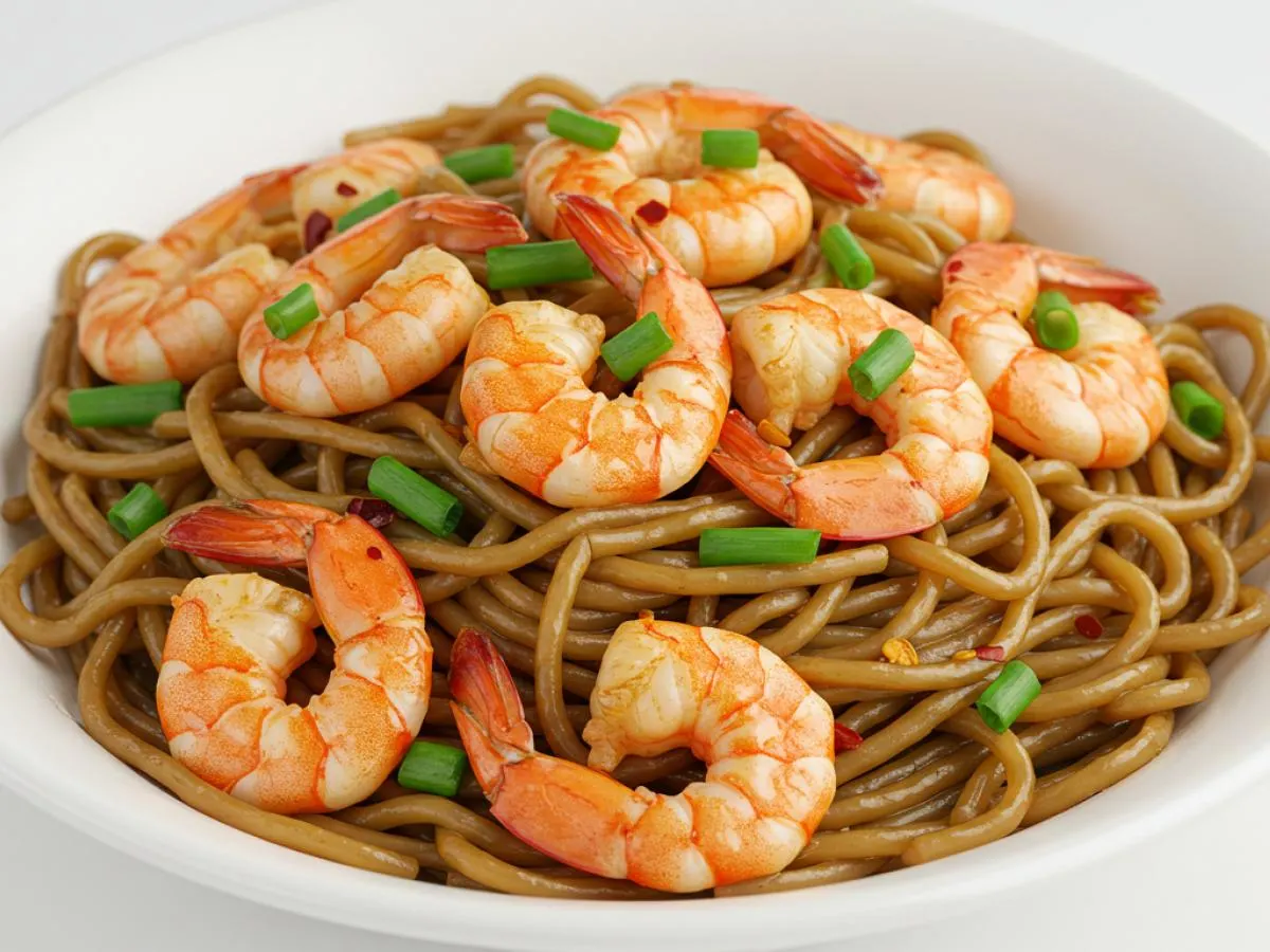 Shrimp Wok Tossed Hakka Noodles Shrimp Wok Tossed Hakka Noodles