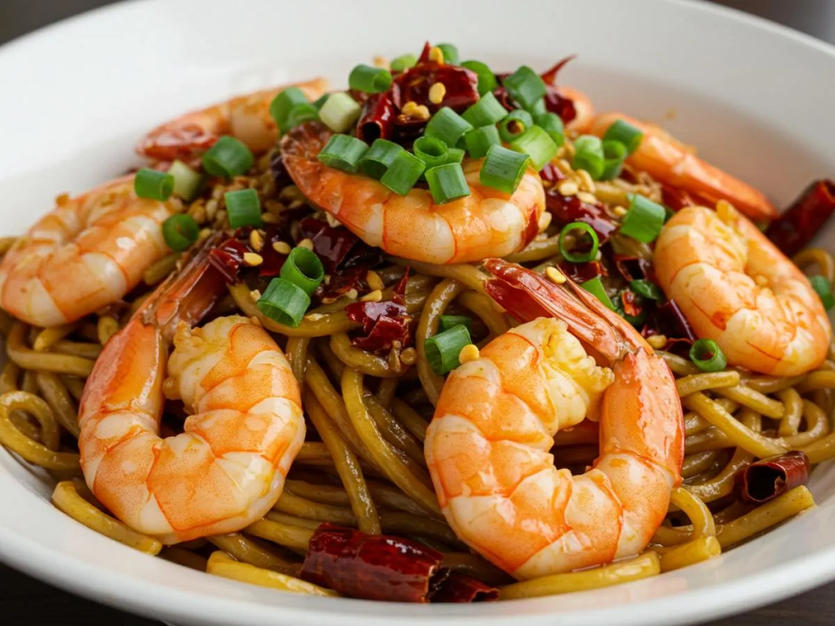 Shrimp Sichuan Style Noodles Shrimp Sichuan Style Noodles