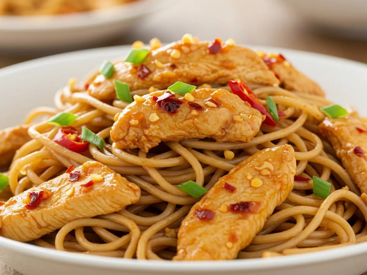 Chicken Chili Garlic Noodles Chicken Chili Garlic Noodles