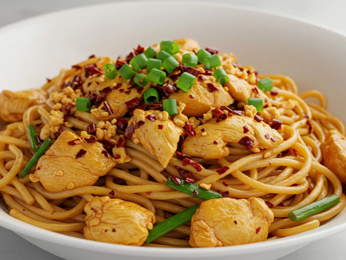 Chicken Sichuan Style Noodles Chicken Sichuan Style Noodles