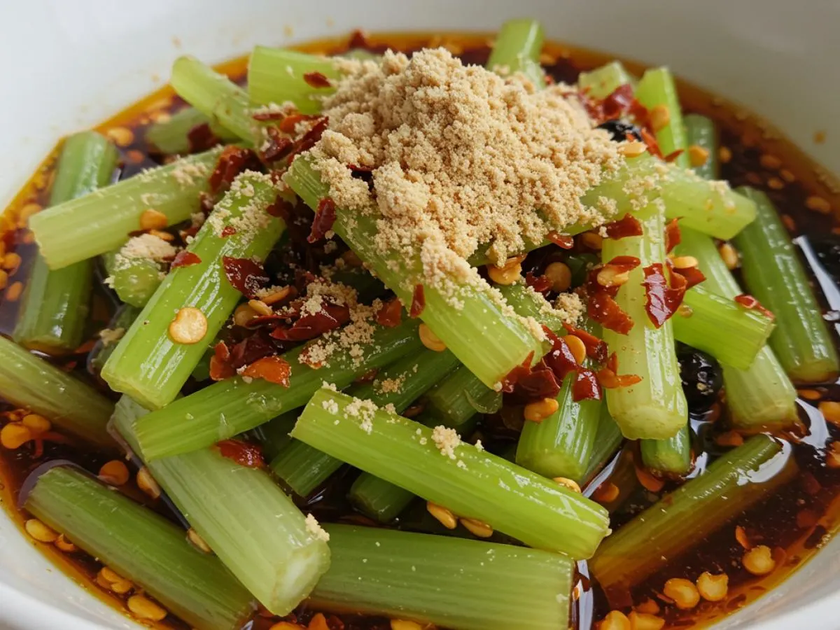 Celery with Dry Chili Celery with Dry Chili