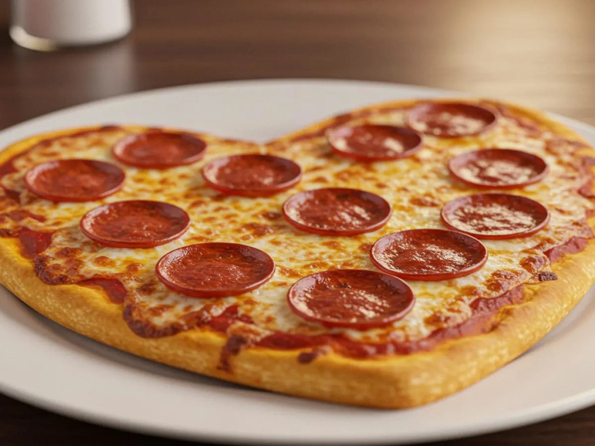 Heart-Shaped Individual Pepperoni Pizza Heart-Shaped Individual Pepperoni Pizza