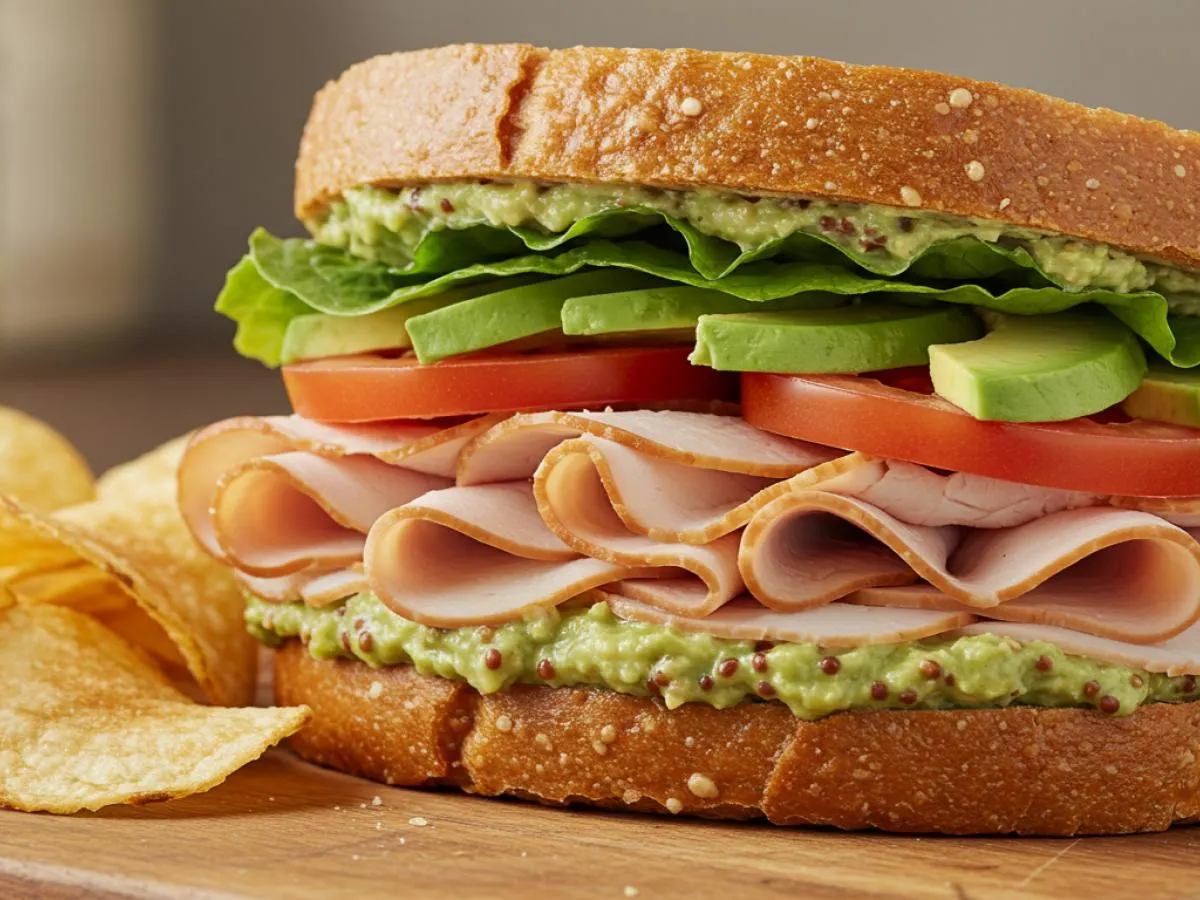 Gluten-Free Turkey Avocado Sandwich with House-Made Chips Gluten-Free Turkey Avocado Sandwich with House-Made Chips