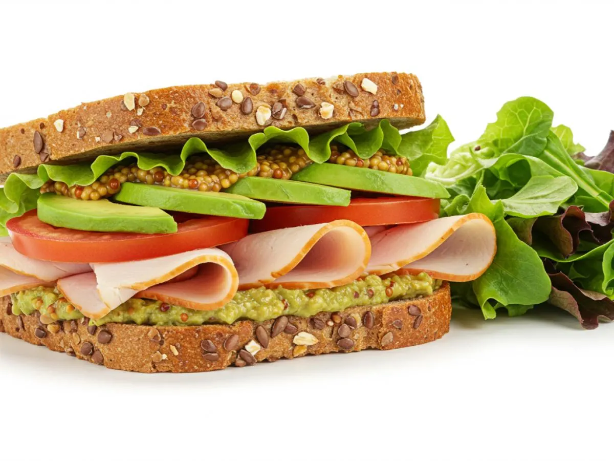 Turkey Avocado Sandwich with Mixed Greens Turkey Avocado Sandwich with Mixed Greens