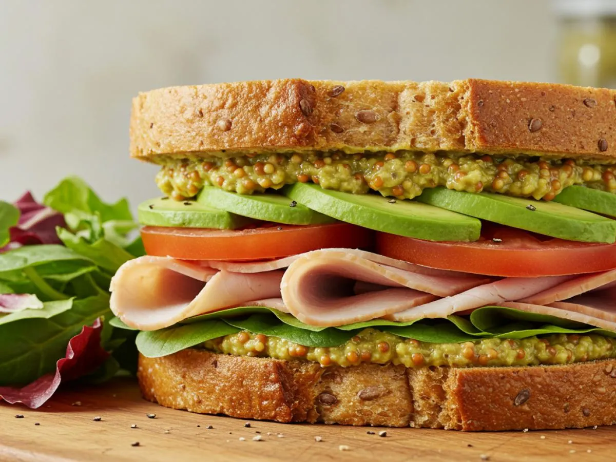 Gluten-Free Turkey Avocado Sandwich with Mixed Greens Gluten-Free Turkey Avocado Sandwich with Mixed Greens