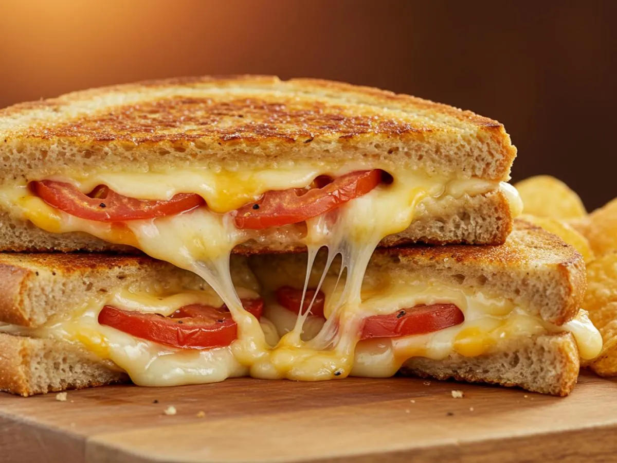 [Flexport] Gluten-Free Grilled Three-Cheese Tomato Sandwich with House-Made Chips