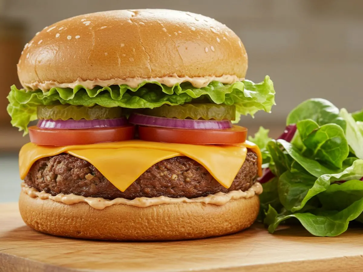 Vegan Burger with Mixed Greens Vegan Burger with Mixed Greens