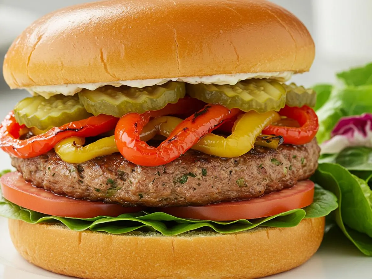 Turkey Burger with Mixed Greens Turkey Burger with Mixed Greens