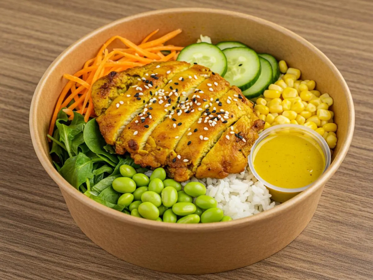 Spicy Curry Chicken Rice Bowl with Spicy Yellow Curry Sauce Spicy Curry Chicken Rice Bowl with Spicy Yellow Curry Sauce