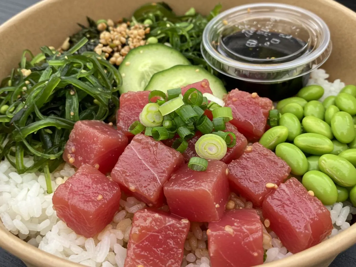 Hawaii Five-O Poke Bowl with Soy Sauce (NO Sesame Seeds) Hawaii Five-O Poke Bowl with Soy Sauce (NO Sesame Seeds)