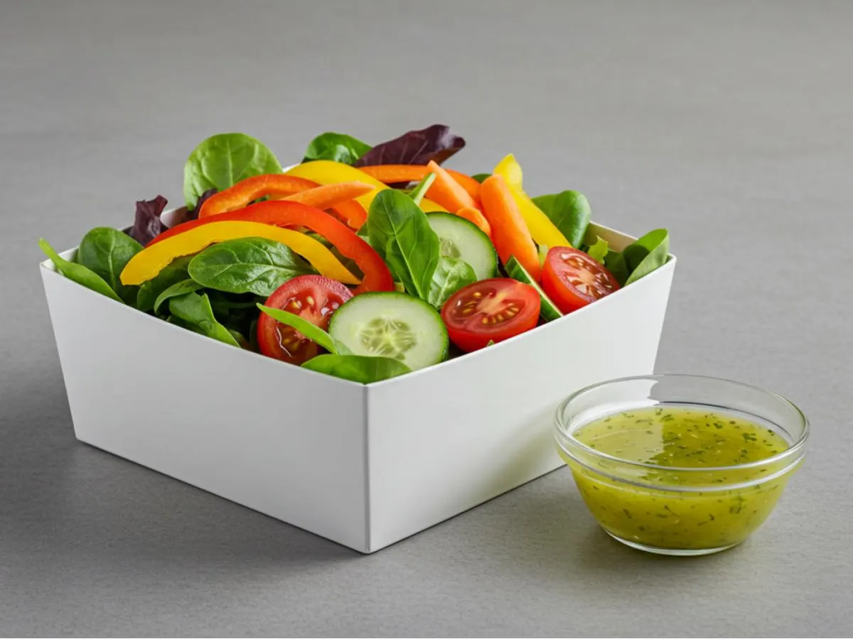 Individual Box Garden Side Salad with Lemon Herb Vinaigrettte Individual Box Garden Side Salad with Lemon Herb Vinaigrettte