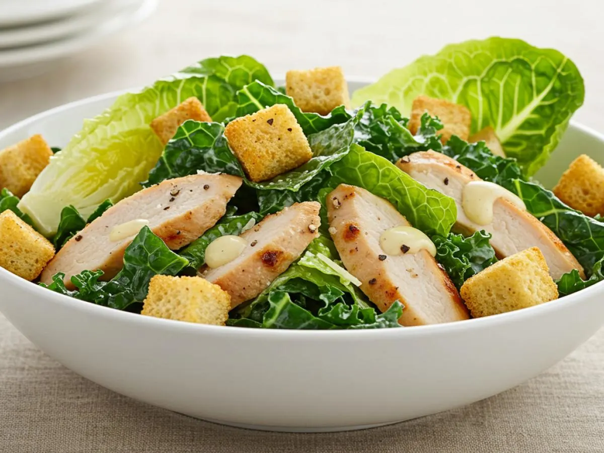 Chicken, Kale & Romaine Caesar Salad