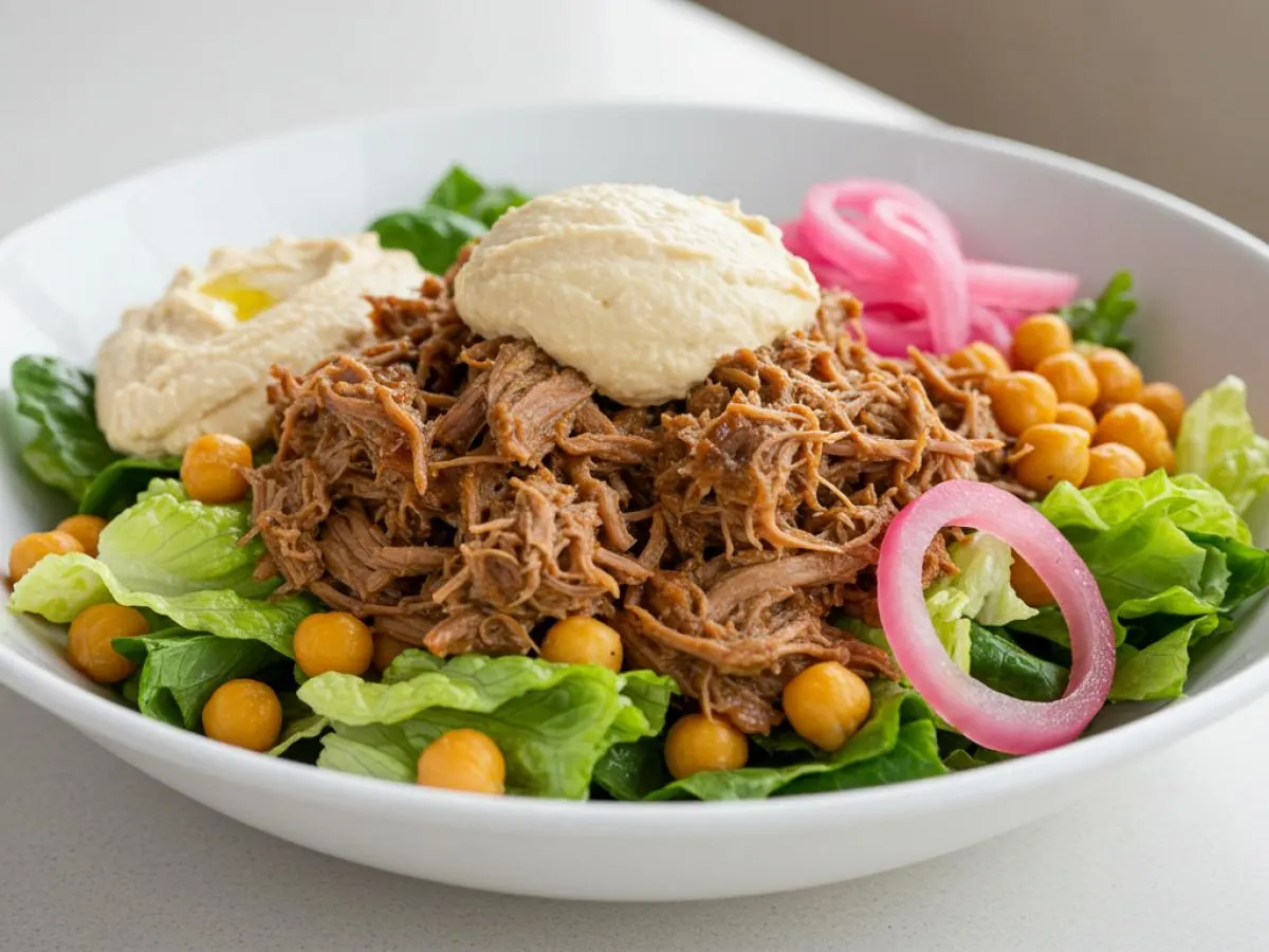 Pulled Pork Mediterranean Buddha Bowl