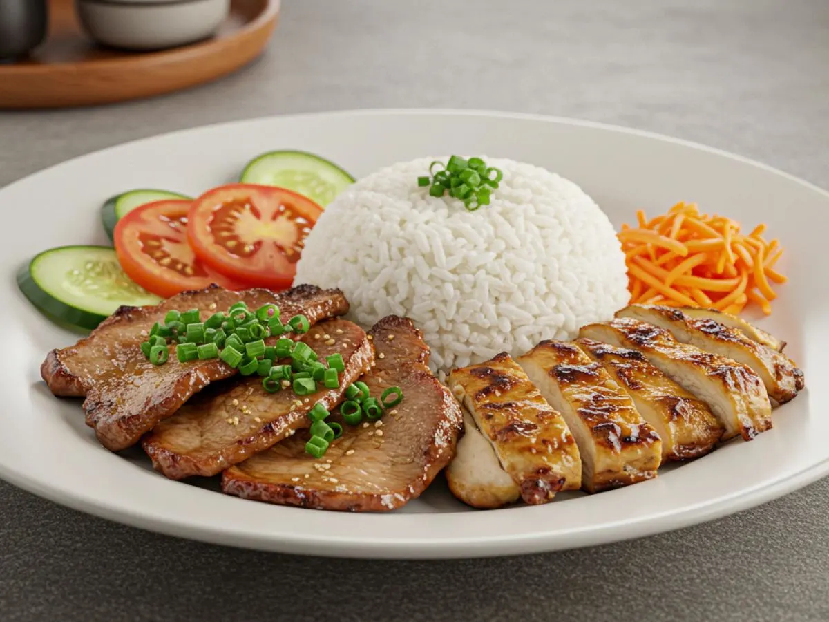 Beef Broken Rice Plate Beef Broken Rice Plate