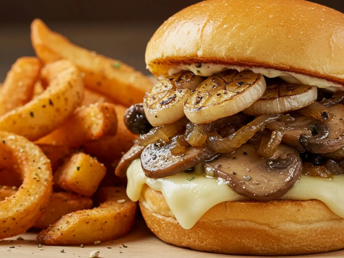 Vegetarian Fungo Sliders with Curly Fries