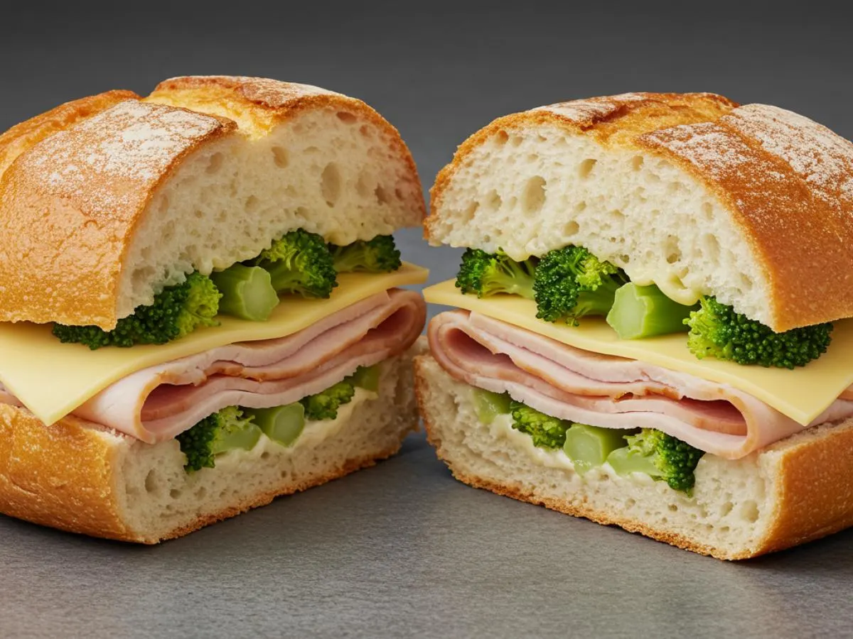 Turkey, Swiss and Roasted Broccoli on Dutch Crunch
