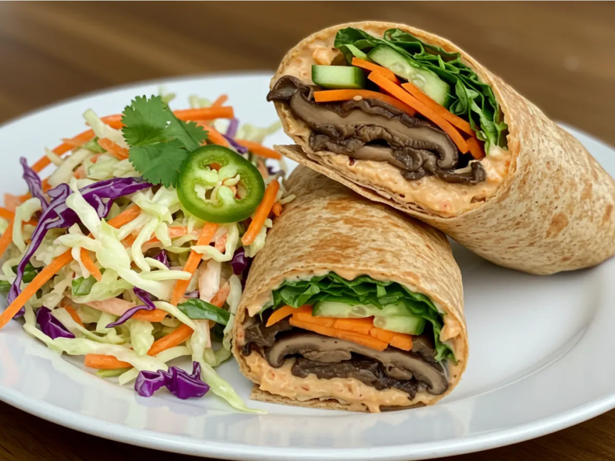 Gluten Free Maitake Banh Mi Wrap & Superfine Slaw Gluten Free Maitake Banh Mi Wrap & Superfine Slaw
