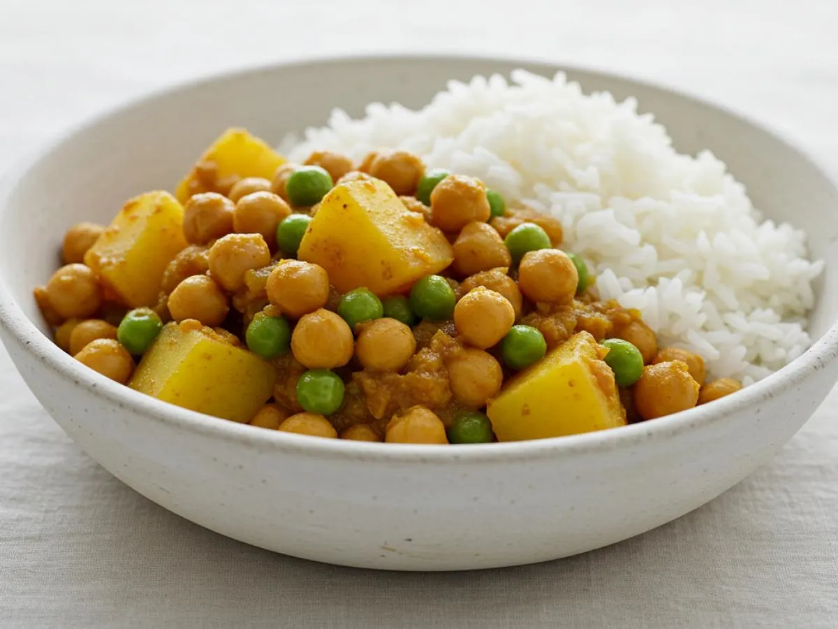 Bhindi Do Piyaza and Channa Masala With Rice