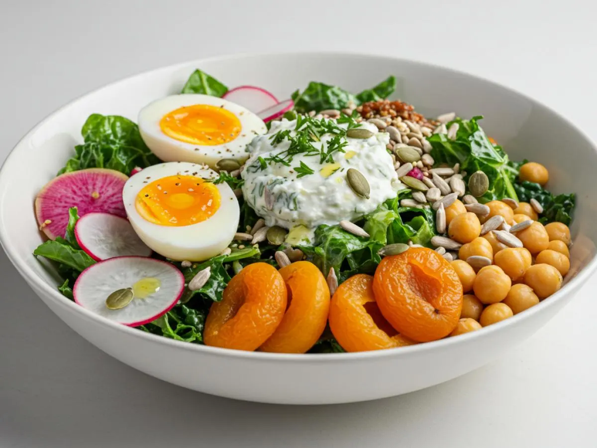 Vegetarian Herb Passion Salad with Organic Egg