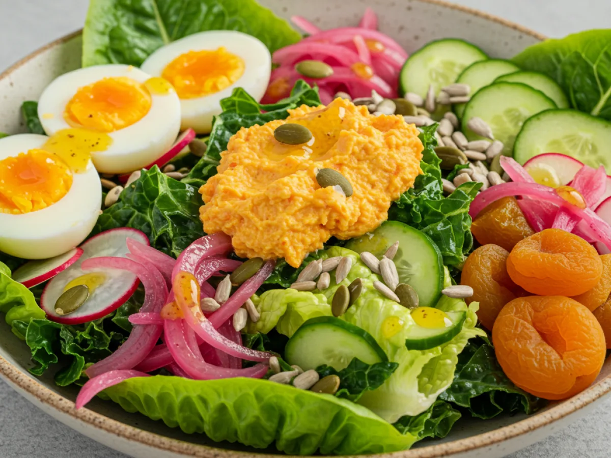 Vegetarian Glow Salad with Organic Egg
