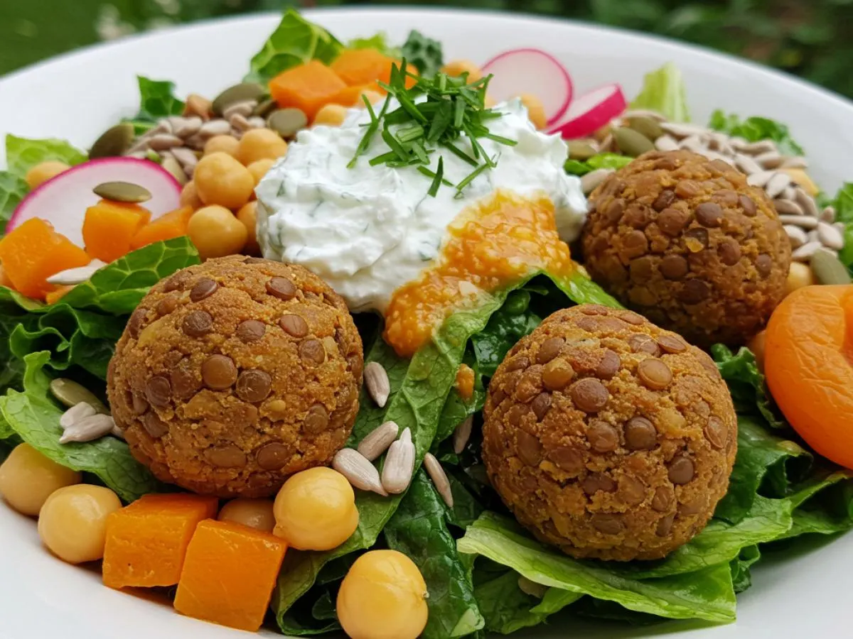 Vegetarian Herb Passion Salad with Lentil Balls Vegetarian Herb Passion Salad with Lentil Balls