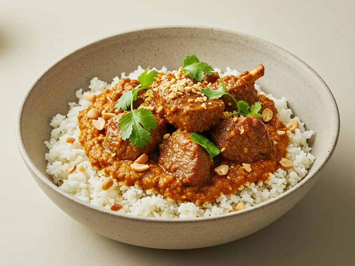 Gluten Free Lamb Bowl with Riced Cauliflower and Chana Masala