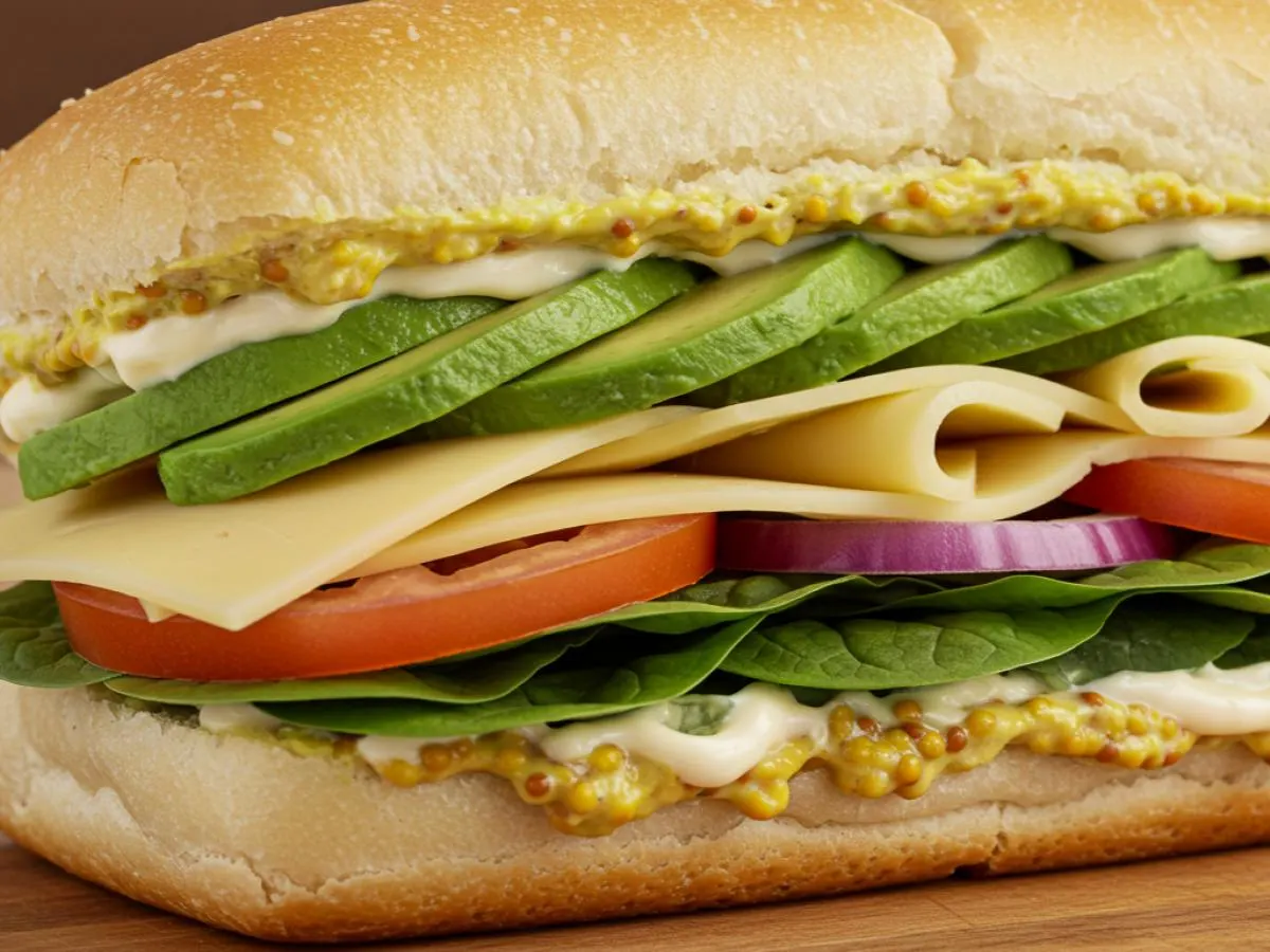 Avocado & Cheese Sandwich on White Bread Avocado & Cheese Sandwich on White Bread