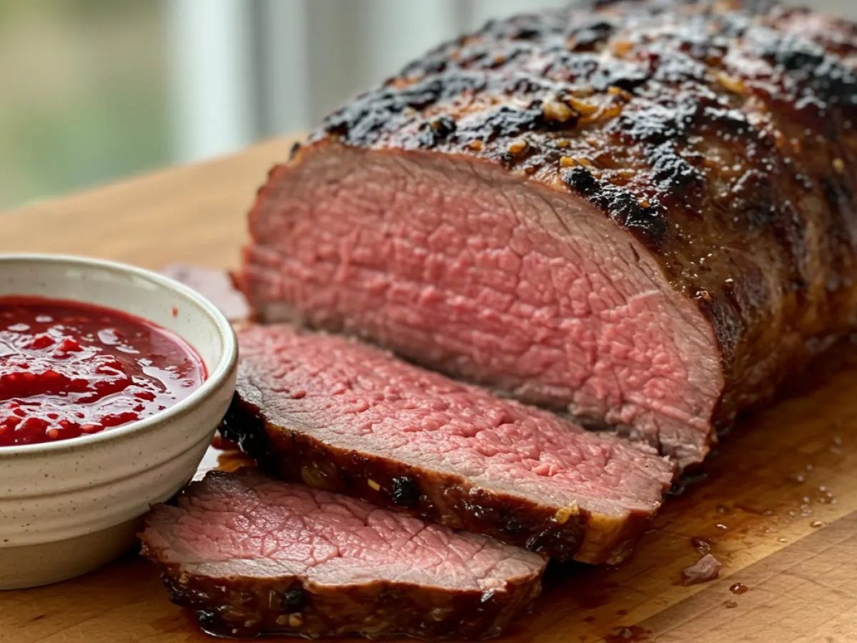 Oven Baked Tri-Tip with Red Raspberry Mint Sauce Oven Baked Tri-Tip with Red Raspberry Mint Sauce