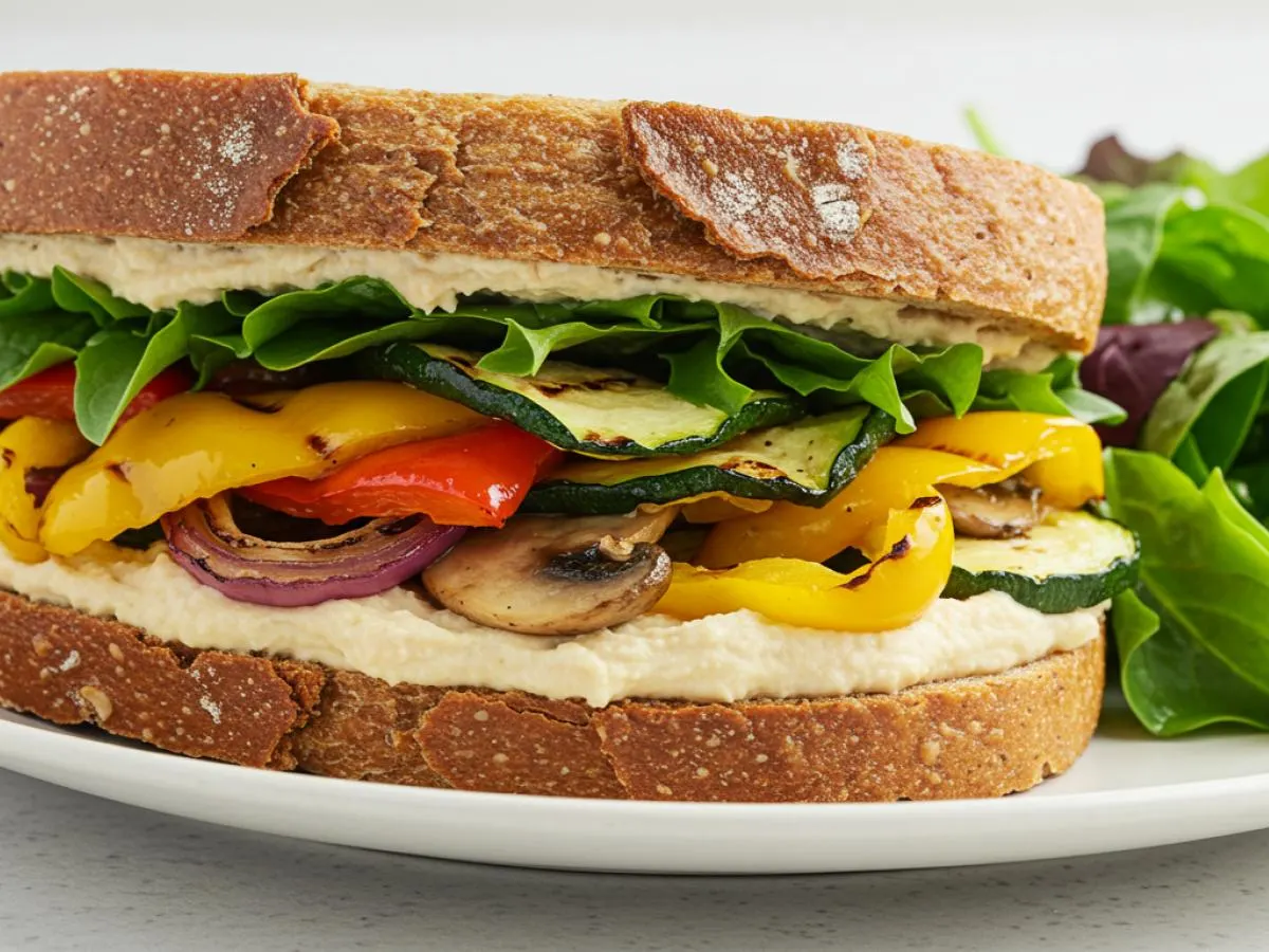 Vegan Gluten Free Grilled Veggie Sandwich with Side Salad [SDO]