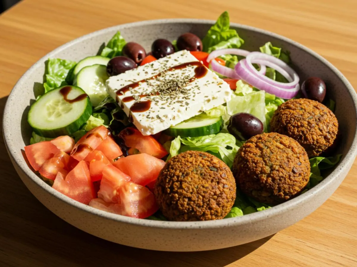 Greek Salad with Falafel (Allergen Free) Greek Salad with Falafel (Allergen Free)