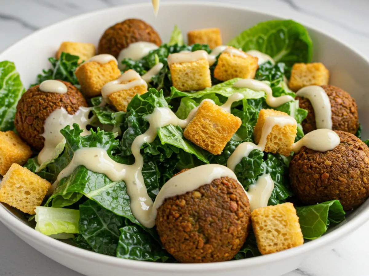 Falafel Kale & Romaine Caesar Salad