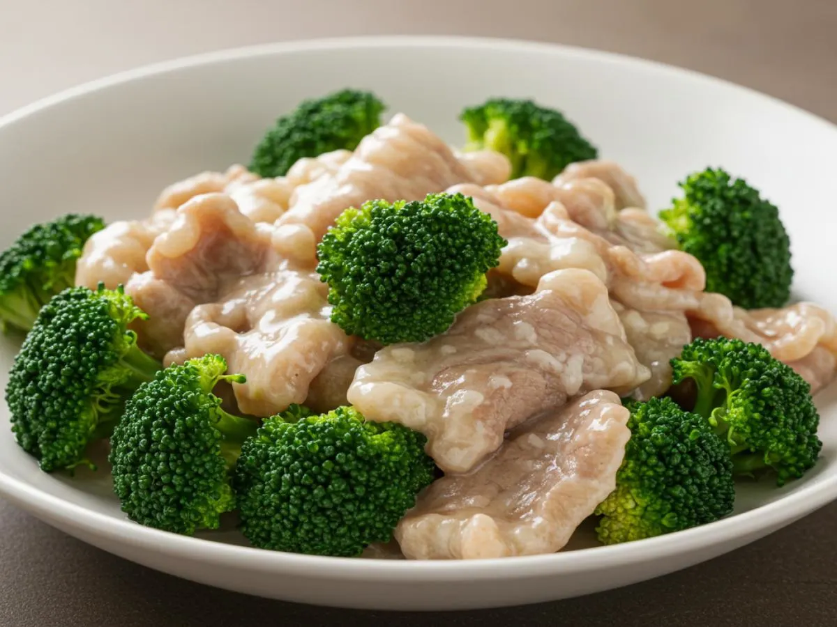 Gluten Free Broccoli Pork In White Sauce Gluten Free Broccoli Pork In White Sauce
