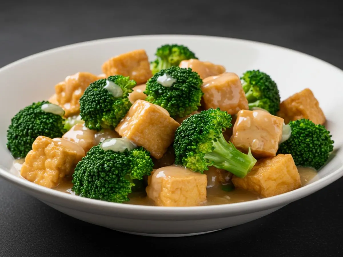 Gluten Free Broccoli Tofu In White Sauce Gluten Free Broccoli Tofu In White Sauce