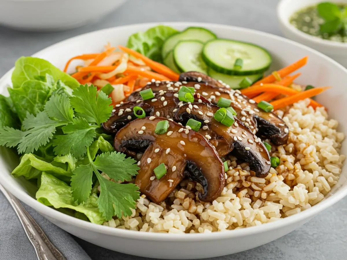 Gluten-Free Vegan Portobello Brown Rice Bowl Gluten-Free Vegan Portobello Brown Rice Bowl