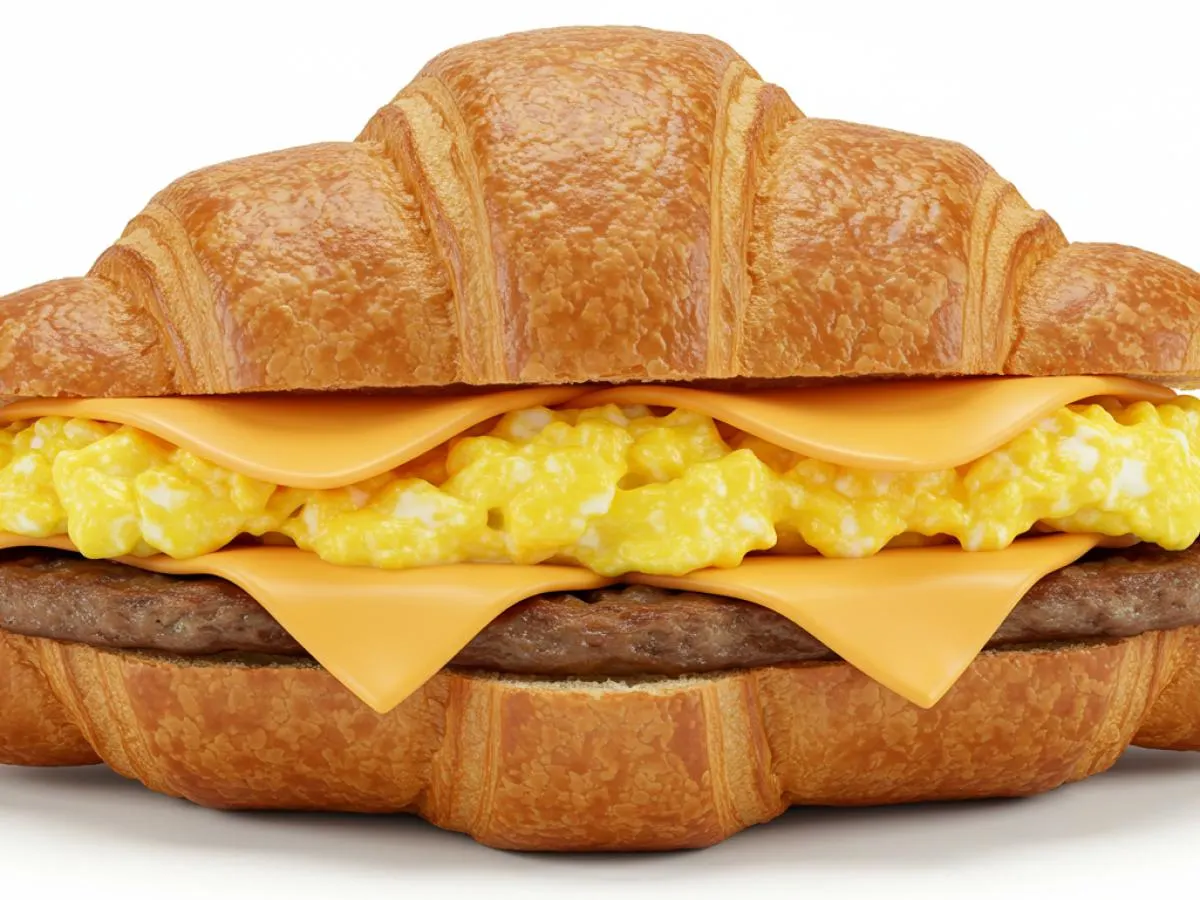 Sausage Egg and Cheese Croissant Sandwich Sausage Egg and Cheese Croissant Sandwich