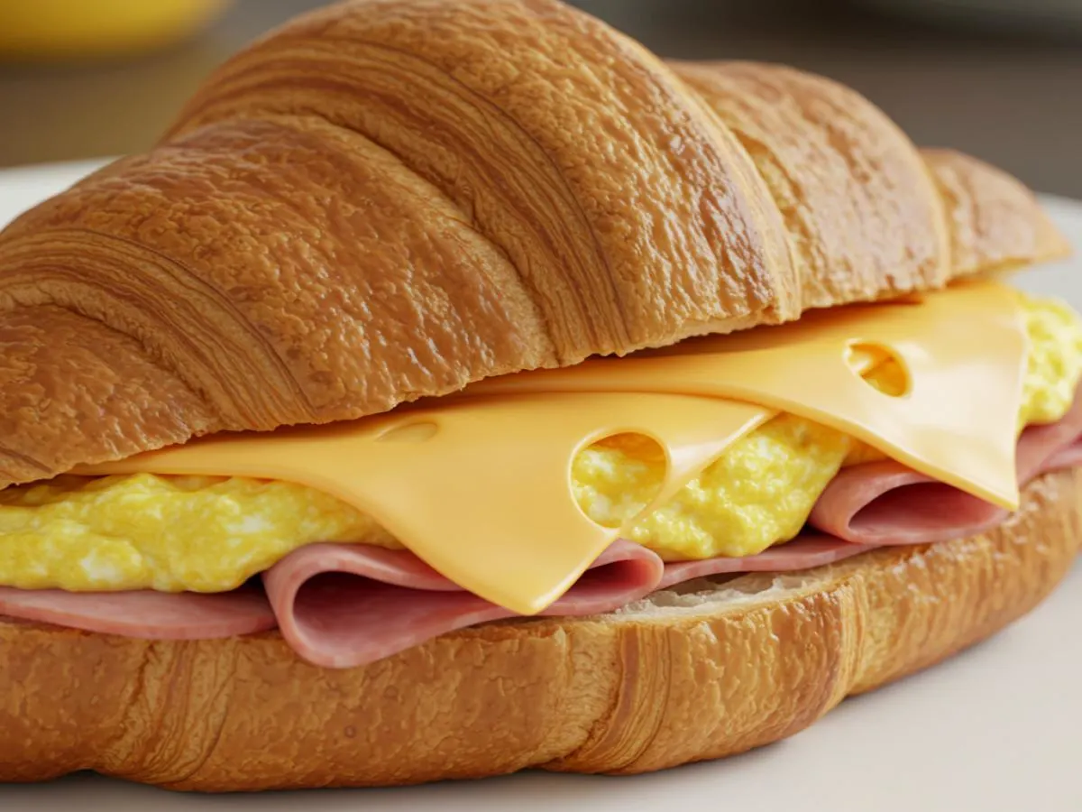 Ham Egg and Cheese Croissant Sandwich Ham Egg and Cheese Croissant Sandwich